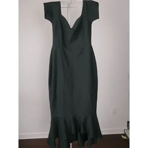 Lulu's Off-the-Shoulder Sweetheart Neckline Midi Dress M - Picture 3 of 9